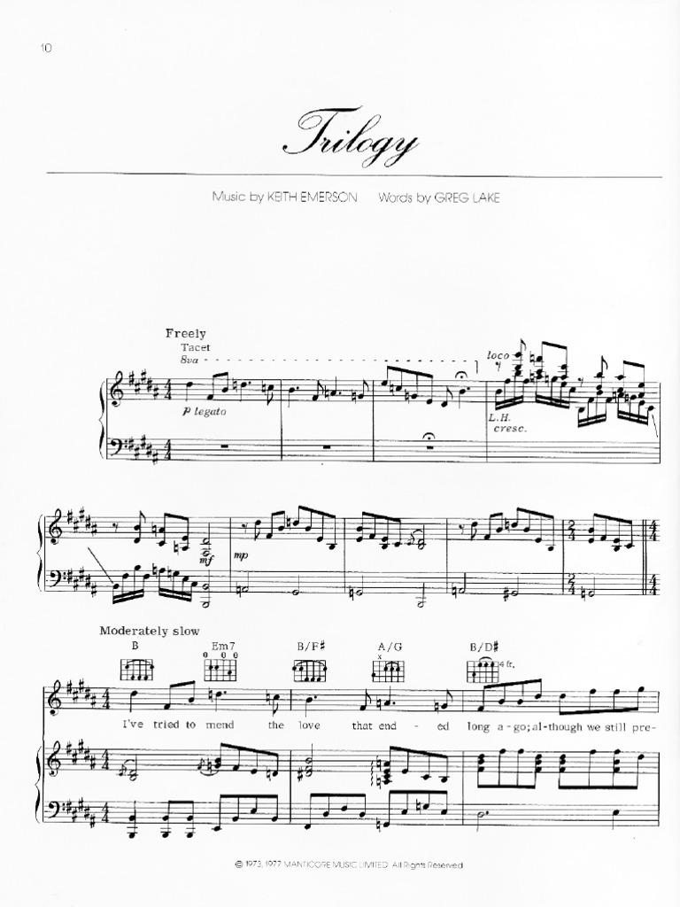 Emerson, Lake & Palmer - Trilogy Score | PDF | Elements Of Music