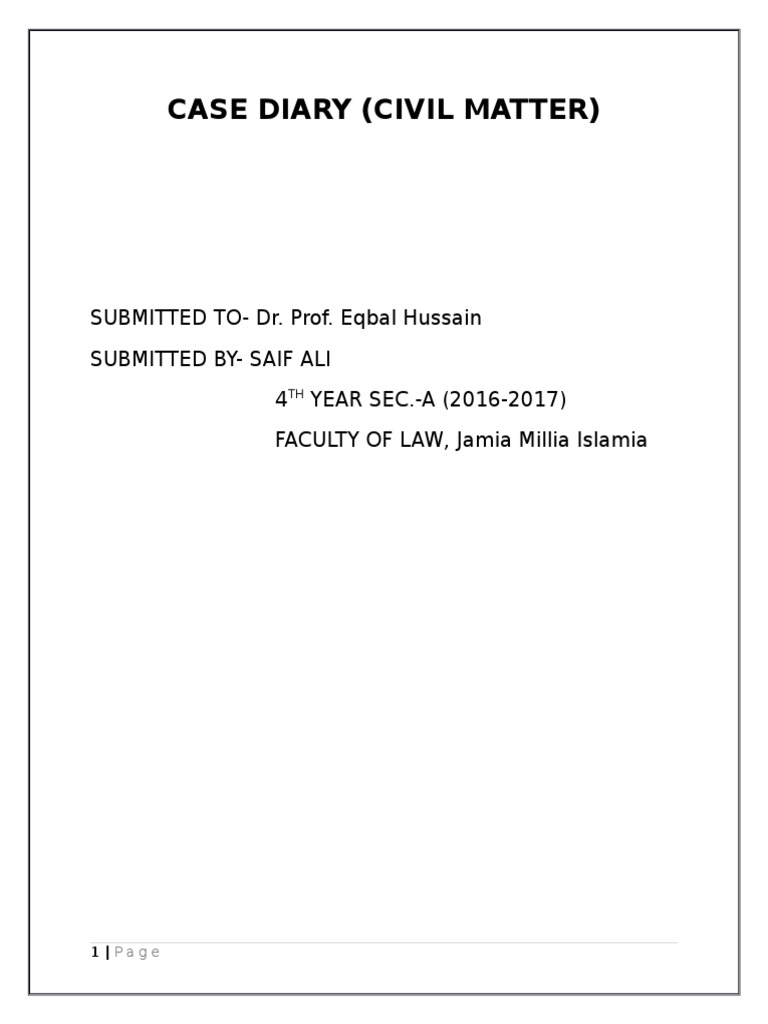 Case Diary PDF