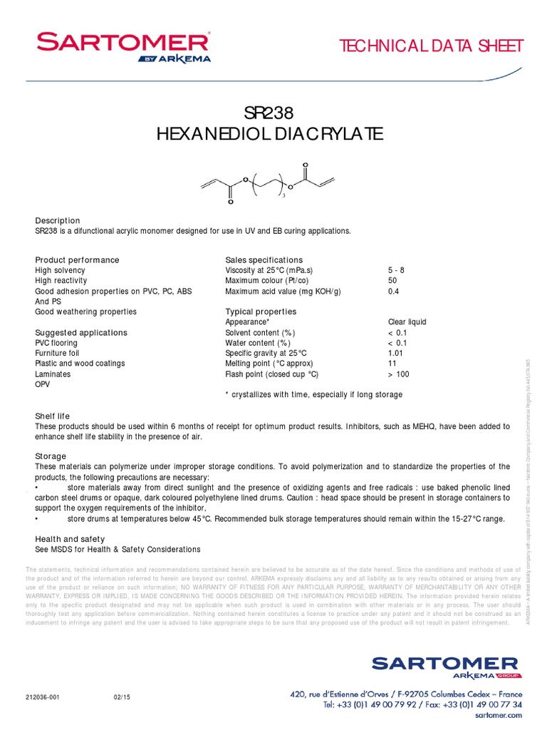 TDS SR238 2 | PDF | Polyvinyl Chloride | Polymerization