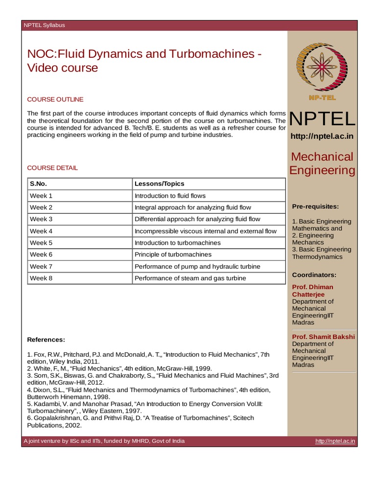 Nptel fluid mechanics mechanical engineering pdf Telegraph