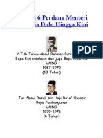 Senarai 6 Perdana Menteri Malaysia Dulu Hingga Kini