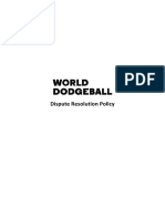 World Dodgeball Association - Dispute Resolution Policy