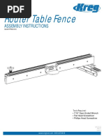 Kreg RouterTableFence - Instructions PDF
