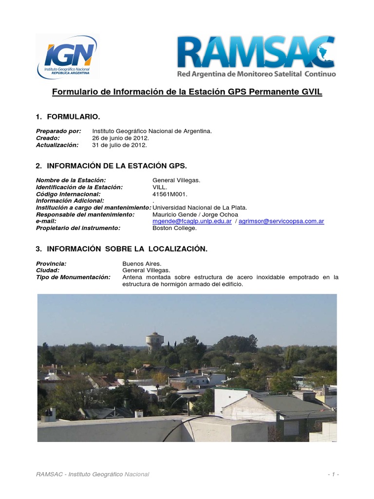 Formulario GVIL | PDF | Sistema de Posicionamiento Global | Geodesia