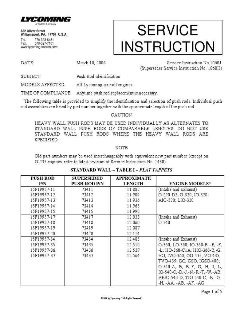 Push Rod Identification | PDF | Nature