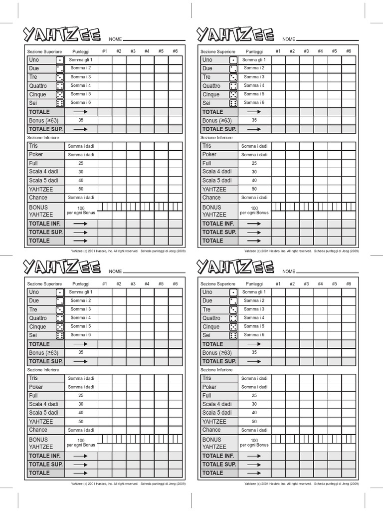 Yahtzee - Gioco da tavolo | | Editore