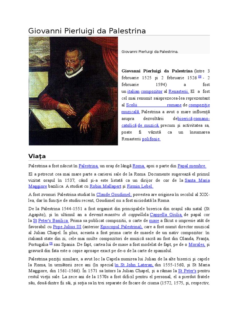 1 Giovanni Pierluigi Da Palestrina | PDF