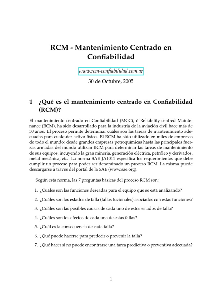 RCM Scorecard Overview PDF | PDF | Probabilidad | Neumático