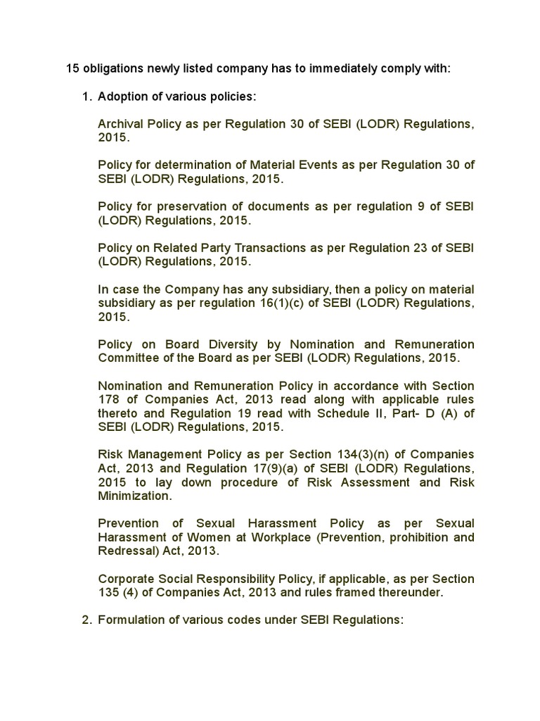 10 Obligations Newly Listed Company Has To Immediately Comply With