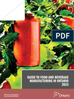 Guide to Food and Beverage Manufacturing in Ontario (OMAFRA, 2015)