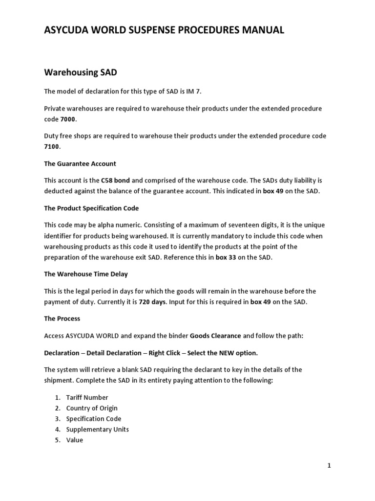 Brokers ExWarehouse Manual PDF Customs Warehouse