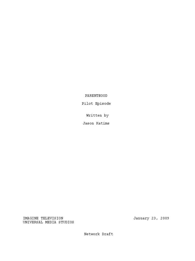 Parenthood 1x01 - Pilot | PDF | Pitcher | Baseball Field