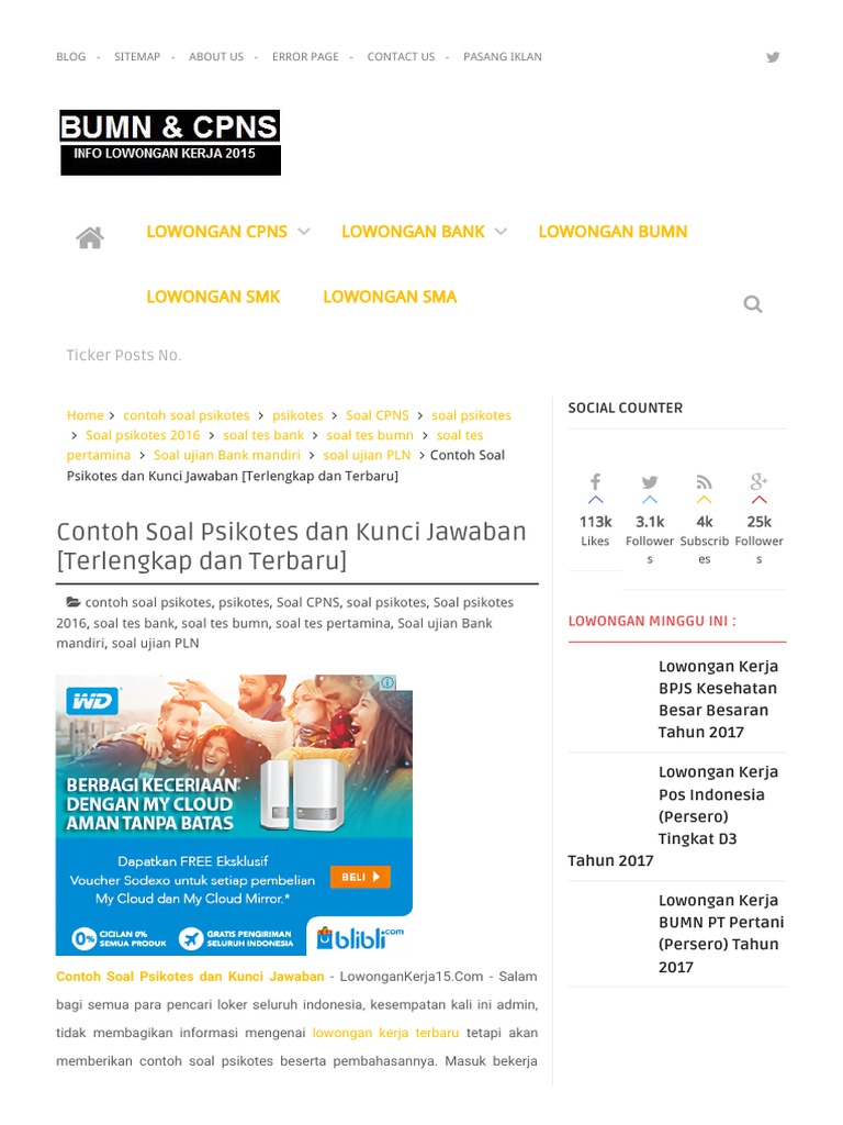 Contoh Soal Tes Tertulis Bank Syariah Mandiri - Contoh ...