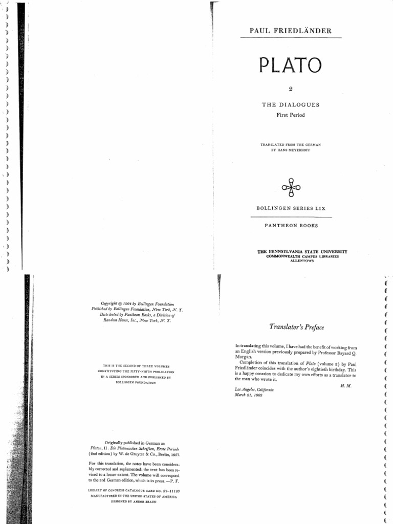 Paul Friedlander Plato Volume Ii