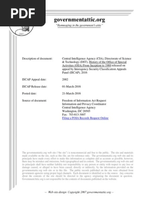 Ciahistosaincep 1969 Pdf Freedom Of Information Act United States Central Intelligence Agency
