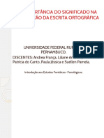 A Importância Do Significado Na Aquisição Da Escrita