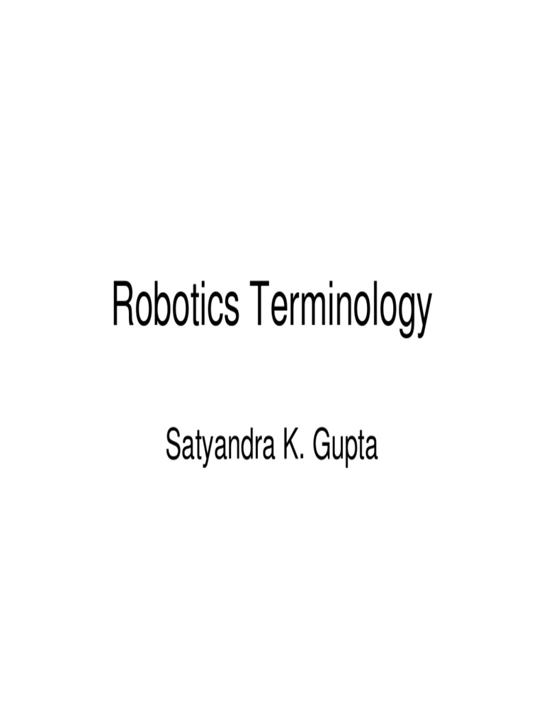Robot Terminology PDF PDF