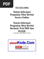 Web Toko Online - ERD Dan Desain Sistem Informasi Penjualan Obat Herbal Berbasis Web Untuk Contoh Tugas Akhir (TA) Dan Skripsi Bidang Informatika