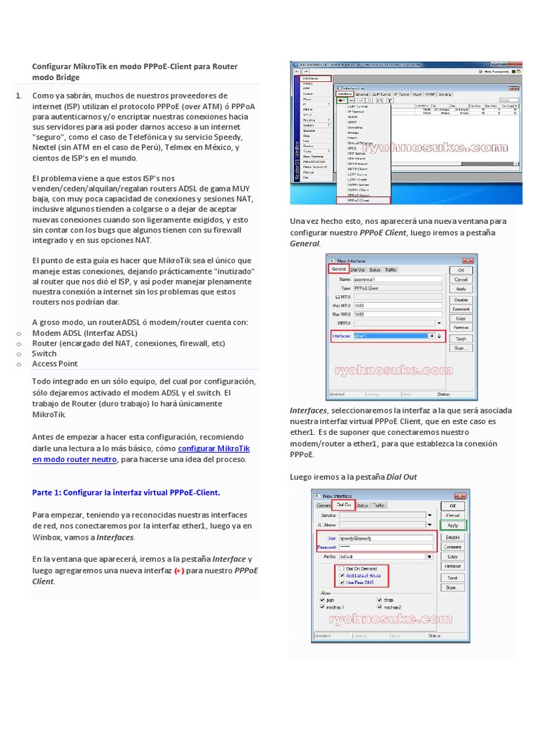 Configurando un MikroTik como router principal mediante PPPoE para