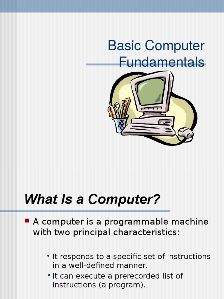 Basic Computer Fundamentals | PDF | Computer Data Storage | Central ...