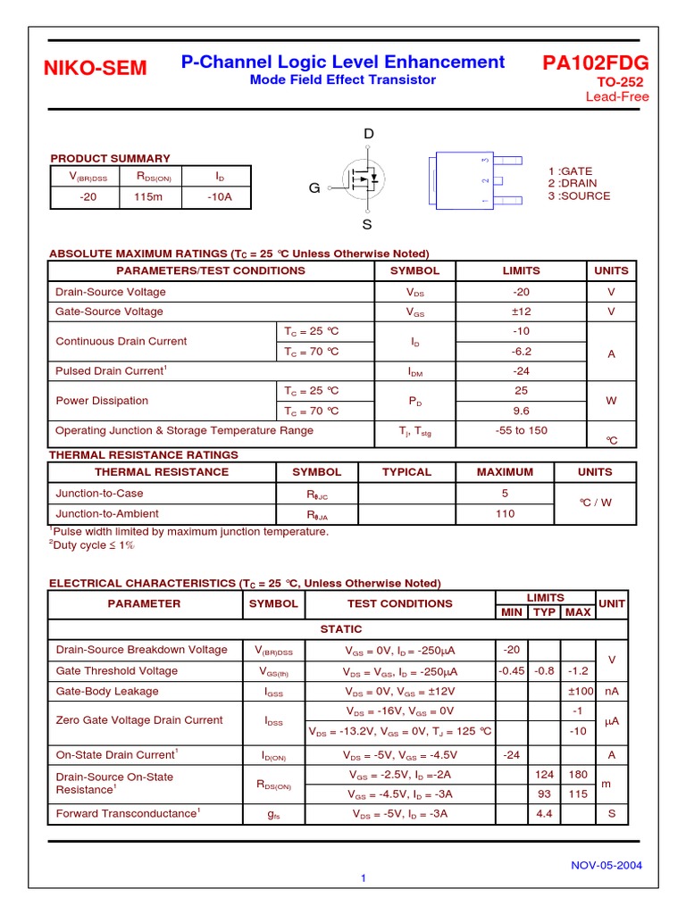 Data Sheet PA102FDG | PDF | Field Effect Transistor | Transistor