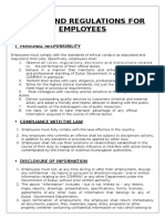 Rules and Regulations For Employees