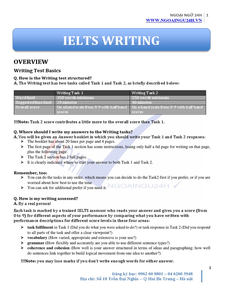IELTS Writing Test Guide | PDF | Verb | English Grammar