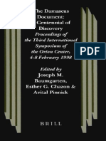 (Baumgarten Et Al) The Damascus Document A Centennial of Discovery