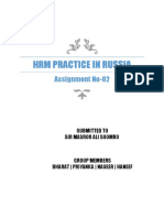 HRM Practice in Russia: Assignment No-02