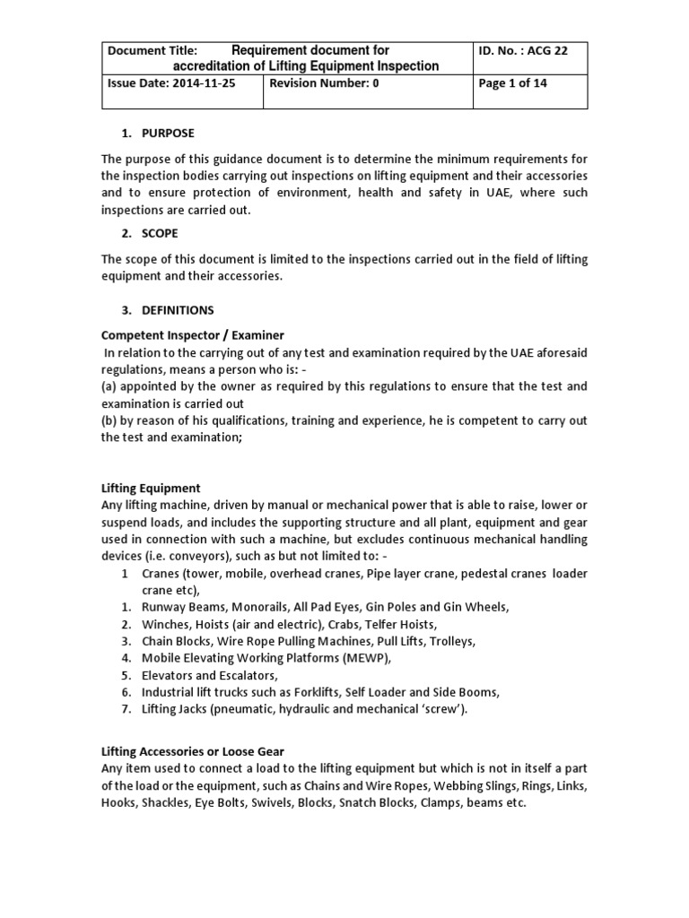 Lifting Equipment Inspection Accreditation | PDF | Nondestructive ...
