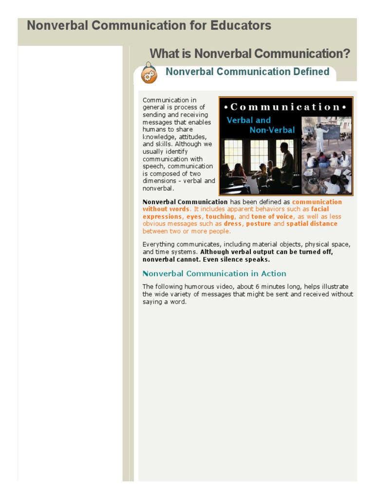 What Is Nonverbal Communication | PDF | Career & Growth | Language Arts ...