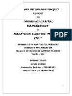 Working Capital Management Marathon Electric India Pvt. LTD.