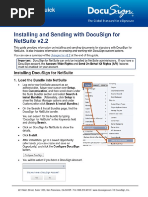 DocuSign for NetSuite Install