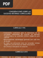 Consideraciones Sobre Las Sucesivas Reformas Curriculares de Ecuador