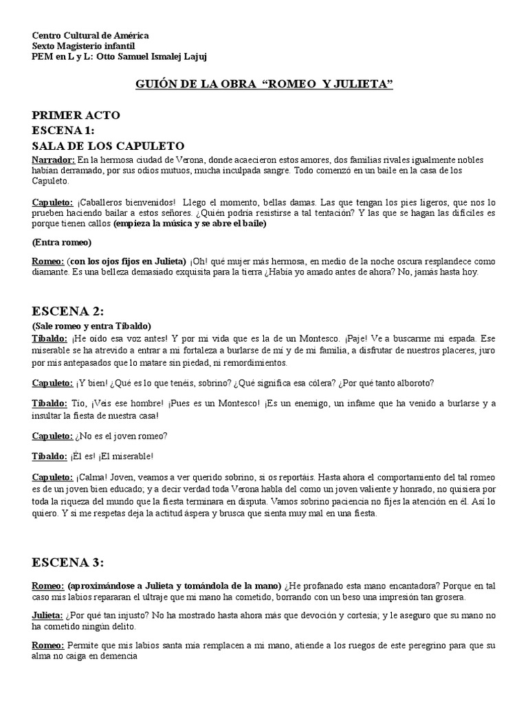 87703795 Romeo y Julieta Libreto Reducido