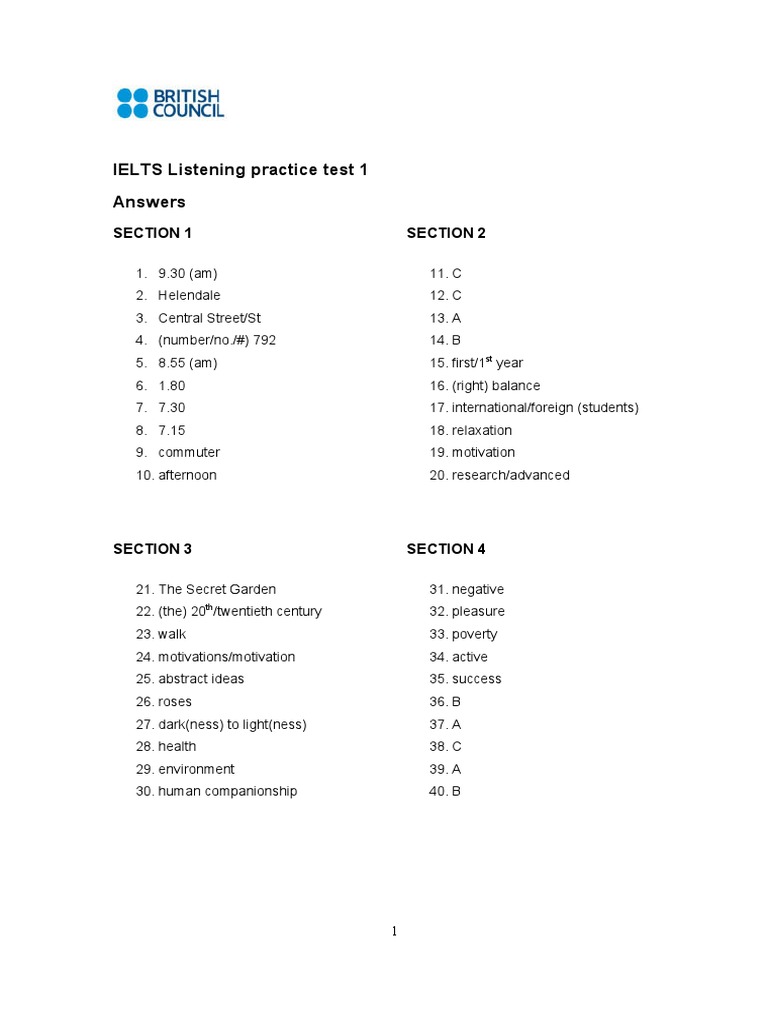 Listening Practice Answers 121012.doc PDF | PDF