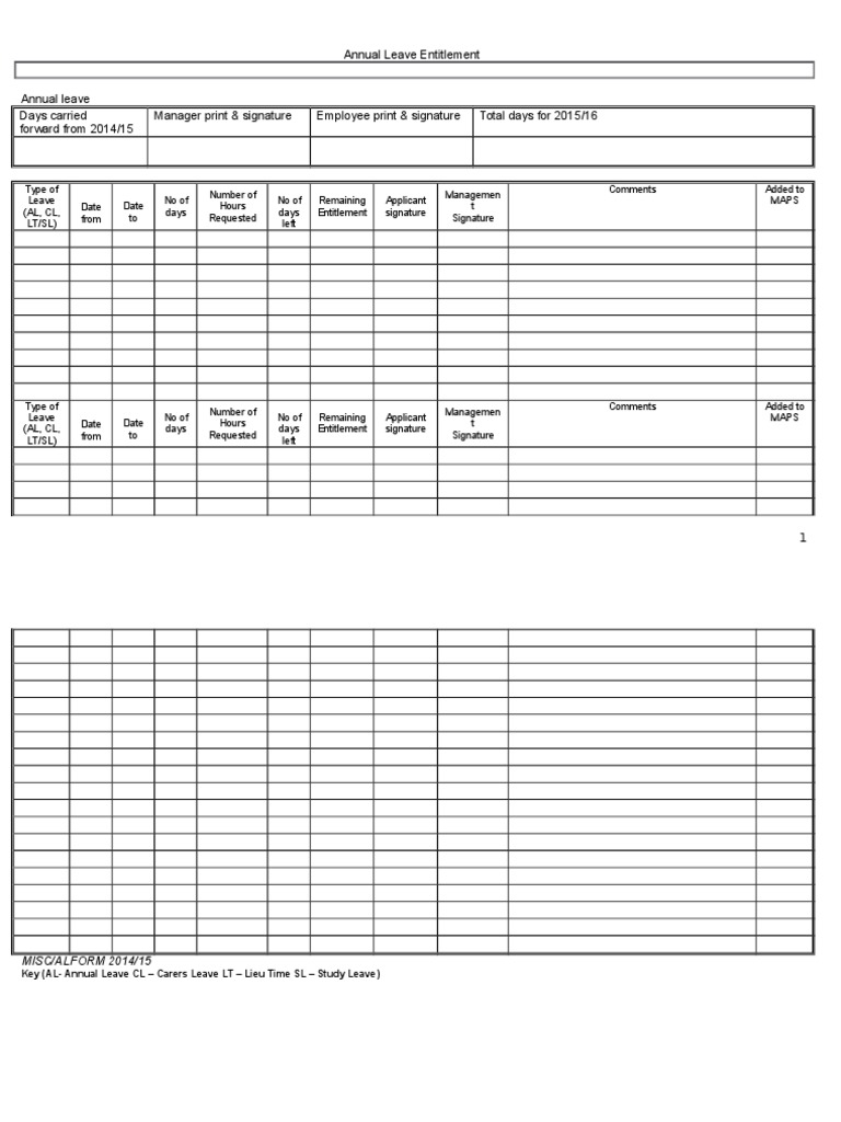 Annual Leave Entitlement PDF