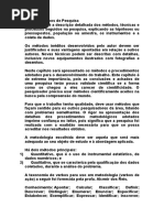 Métodos e Tipos de Pesquisa