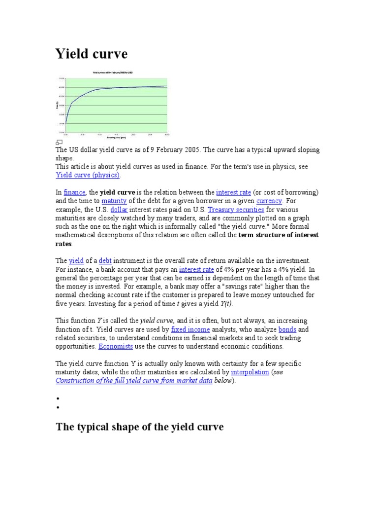 Yield Curve Theories in Finance | PDF | Yield Curve | Yield (Finance)