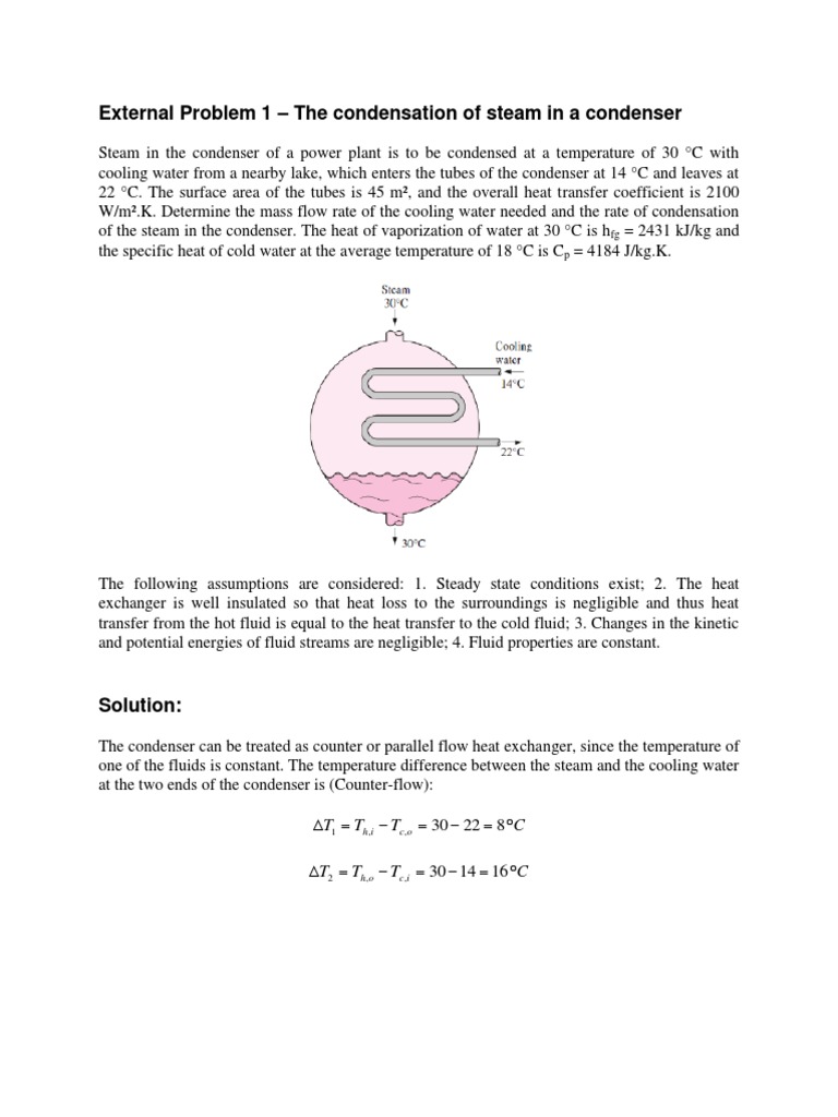 Steam Condensation in Heat Exchanger | PDF | Heat Exchanger | Heat Transfer