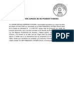Declaracion Jurada de No Poseer Vivienda PDF