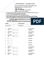 Must Be Typed: Answer Sheet For Bonus #1 (To Hand In) Name and Peoplesoft Number)