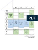 Time Mon Tues Wed Thurs Fri: No of Teaching Hours: 24 (8 Loads) No of Preparations: 5