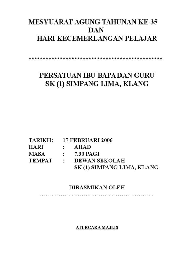 Mesyuarat Agung Tahunan Ke Pdf