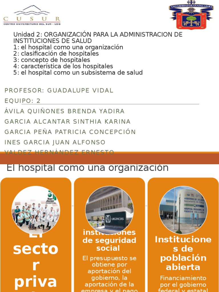 Organización y Funciones de Hospitales | PDF | Hospital | Cuidado de la ...
