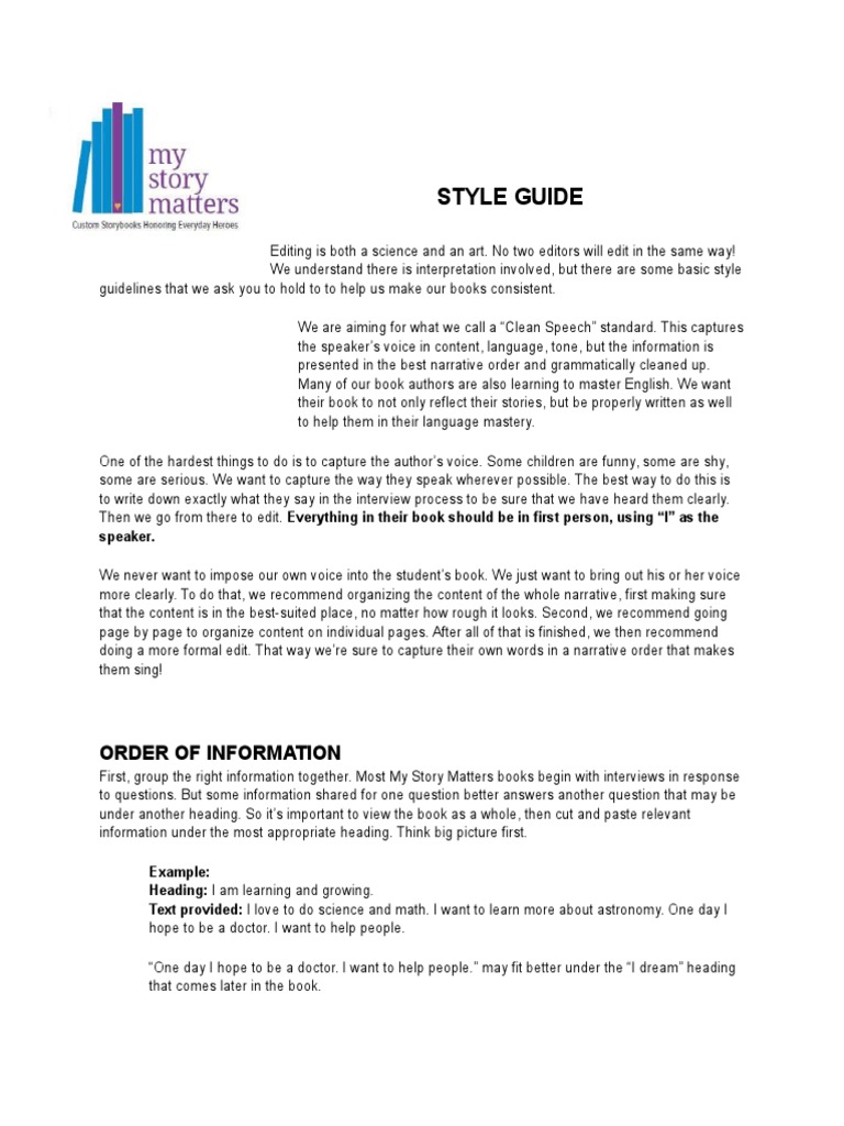 Editing Style Guide for Capturing Voice | PDF | Comma | Paragraph