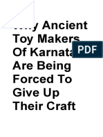 Why Ancient Toy Makers of Karnataka Are Being Forced To Give Up Their Craft