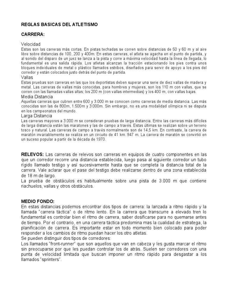 Reglas Basicas Del Atletismo Concurso hípico Deporte
