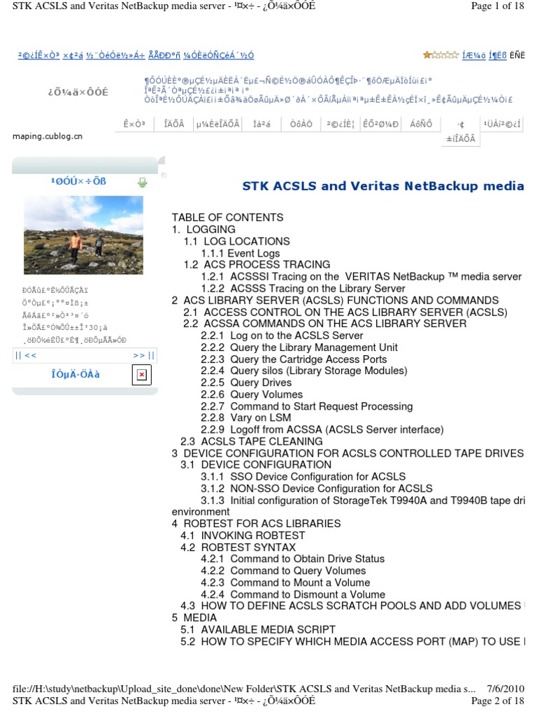 STK ACSLS and Veritas NetBackup Media Server | PDF | Online And Offline ...