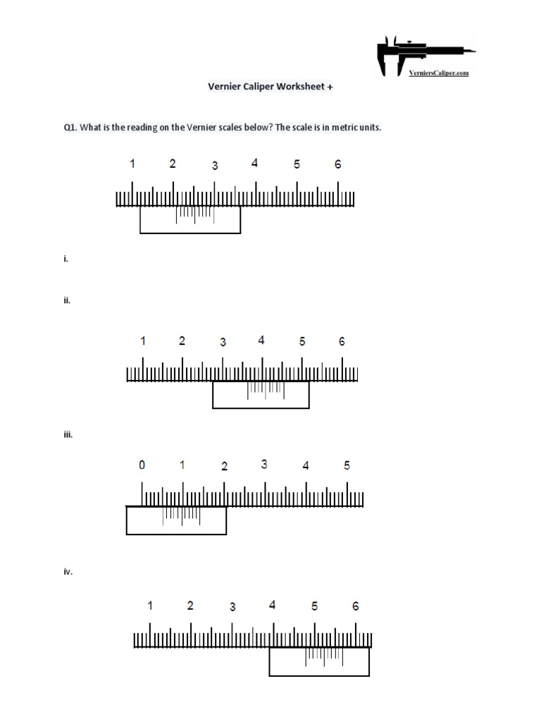 Vernier caliper reading exercises with answers discount